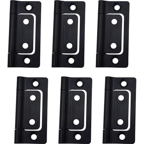 Set di 6 cerniere a incasso, 5,1 x 2,5 cm a 2,5 cm, cerniere silenziose per porte scorrevoli, senza rumore, per armadi, cassetti, scatole, porte in legno