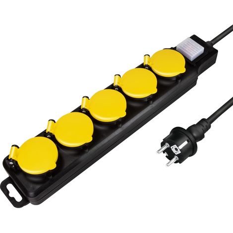 LogiLink Multipresa 5 Porte da Esterno con Coperchi di Protezione Prese e Spina Schuko (1/5)