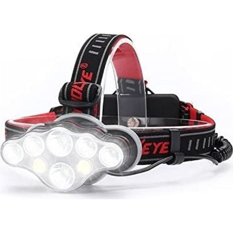 Lampe frontale Rechargeable Puissante, 18000 Lumen 8 Modes Lampe Frontale LED Lampe Frontale Puissante Lampe de Mains-libres pour le Camping, Lampe Frontale Running IPX5 Enfant Lecture (1/5)