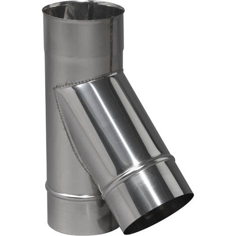 TEN – Té 135° inox 304 Ø153 – Raccord fumisterie pour gaz, fuel et bois – Tube simple paroi – Épaisseur 4/10ème