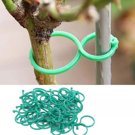 150 clips de fixation en plastique pour tuteurs de plantes grimpantes, anneaux de maintien et supports pour plants de tomates. (1/5)