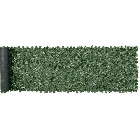 Occultation Optimale : Haie Artificielle 99x401 cm Lierre Brise-Vue avec Support Maille PE pour Balcon Terrasse et Jardin (1/5)