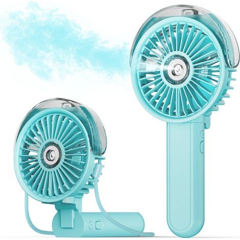 Tragbarer Sprühventilator – 180° faltbarer Ventilator mit Sprühfunktion, 3 Geschwindigkeitsstufen, USB-Ladefunktion, ideal für Reisen, Outdoor-Aktivitäten usw. (1/5)