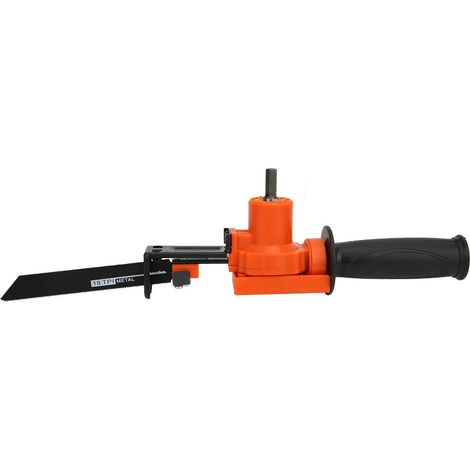 Adaptateur pour scie alternative transformant une perceuse électrique en scie pour la découpe du bois, du métal et du PVC