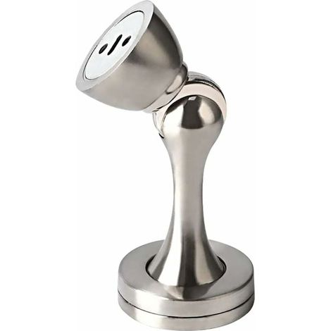Butée de porte magnétique - Fixation murale - Métal massif - Butée de porte magnétique puissante - Butée de porte magnétique pour la maison ou le bureau - Argent, 100 mm