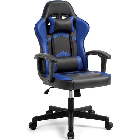 Silla gaming reclinable y con altura ajustable 116-125 cm Raptor Negro - Azul 68cm (ancho) x 125cm (alto)