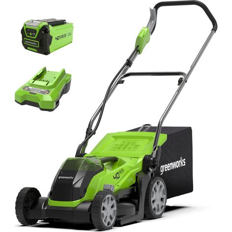 Greenworks 40V Tagliaerba a Batteria per Prati Fino a 200 M², Ampiezza di Taglio 35cm, Sacca da 40L, CON Batteria 40V 2Ah e Caricabatterie, Garanzia 3 Anni-G40LM35K2 (1/5)
