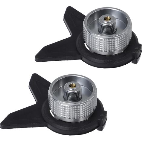 Butankartuschenadapter, selbstschließender Halter, 2-teiliger Camping-Gastankkonverter, kompatibel mit Propangasherden, Grillanschluss