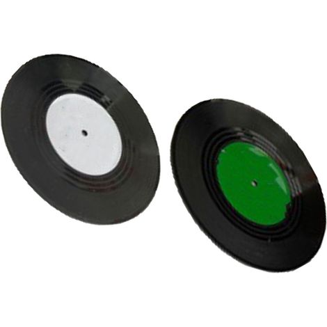 2pcs Sous-verres Vinyle Rétro Originaux pour Boissons, Bars et Café (1/5)