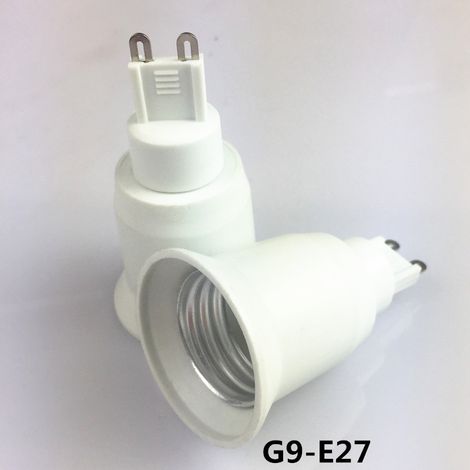 Adaptateur G9 vers E27 à grand culot à vis avec noyau interne en céramique et PBTCE ignifugé (1/5)