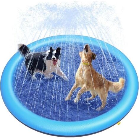 Alfombrilla de agua para perros (150 cm), piscina para mascotas gruesa y duradera, juguetes acuáticos de verano para exteriores. (1/5)