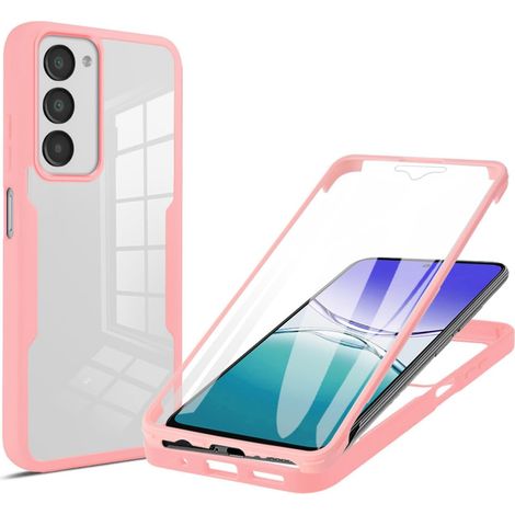 Coque pour Xiaomi Redmi 15 4G / 5G, Protection D'écran Intégrée Housse Antichoc Militaire Double Face, Case Bumper Anti-Rayures en Silicone Transparent à 360°. Rose (1/5)