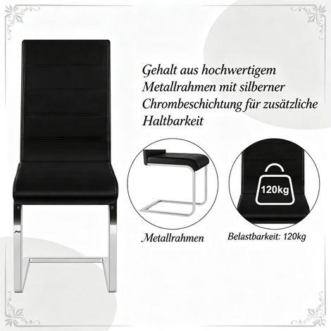 Fauteuil de relaxation cantilever, chaise de bureau/salle à manger/conférence avec dossier haut et 2 sièges inclinables (1/4)