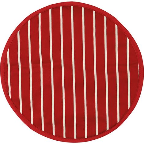 Dexam Rushbrookes Butchers Stripe Round Hob Cover Red (1/2)