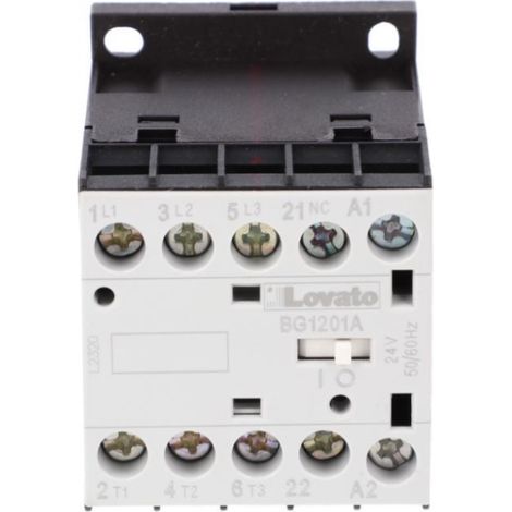 Contactor de potencia 3P 12A 5.7kW a 400VAC AC3, bobina 24VAC 50/60Hz, 0Z 1R 11BG1201A024