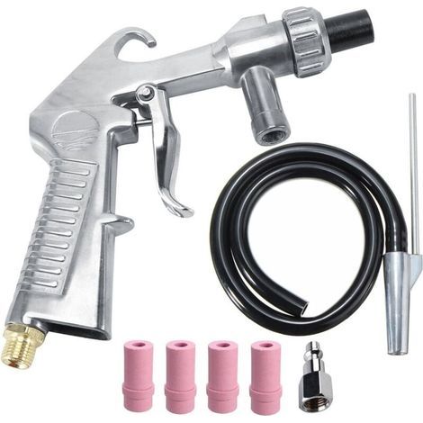 Sandblasting kit, siphon-fed sandblasting gun, rust removal nozzle, abrasive blasting for sandblasting cabinets (1/3)