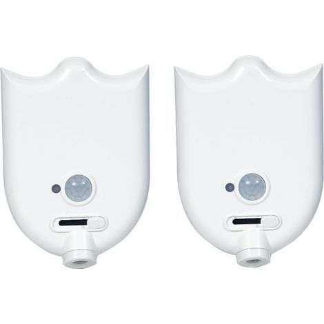 Set di 2 luci notturne per WC, con sensore di movimento, proiezione luminosa per la tazza del WC e illuminazione a LED per l'interno del WC. (1/5)