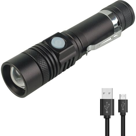 lampe Mini de poche éblouissante rechargeable par USB Éclairage d'extérieur en alliage d' Aluminium (1/4)