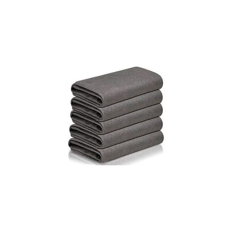 Juego de 5 paños mágicos de limpieza, paños de microfibra reutilizables, sin marcas, paño profesional grueso para la limpieza de ventanas.