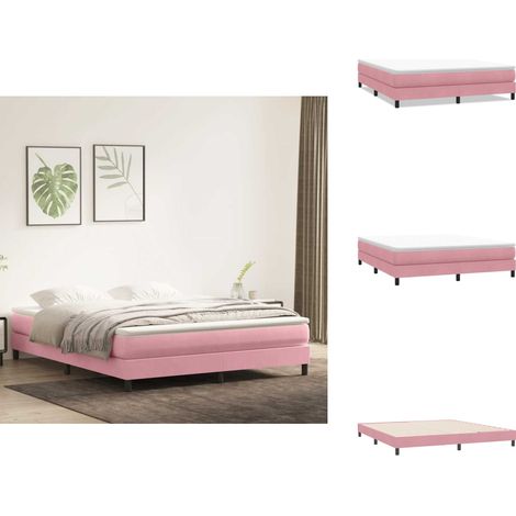Sommier à lattes de lit sans matelas rose 180x220 cm velours - Sommier À Lattes De Lit - Sommiers À Lattes De Lit - Lit - Meuble De Chambre À Coucher (1/5)