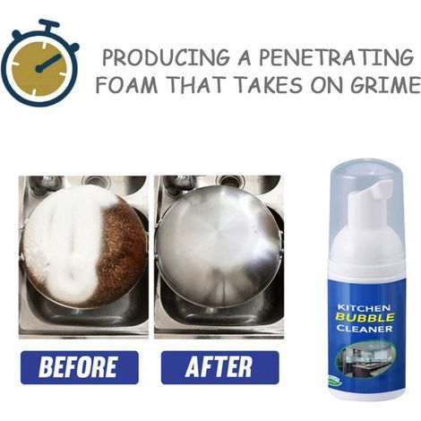 Nettoyant mousse multifonction pulvérisateur bulles nettoyant graisse cuisine (1/3)