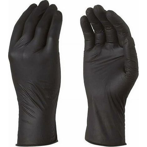 Gants Nitrile Noir Taille M (Lot de 100), Gants Jetables Sans Latex, Gants de Protection Noirs, Gants à Usage Unique en Nitrile, Paire de Gants Noirs (1/5)