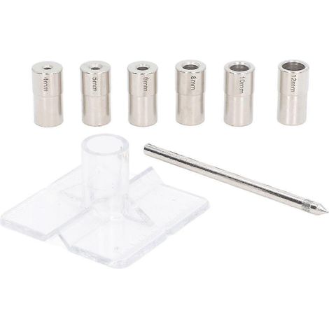 Jeu de 8 gabarits de centrage automatiques pour tourillons, 6 diamètres intérieurs, douille de perçage en acier allié, guide de perçage, poinçon de centrage intelligent WHBYV (1/4)