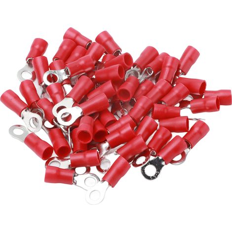 50 bagues de connexion en cuivre isolées PVC, connecteurs électriques AWG12-10 pour appareils domestiques. (1/5)