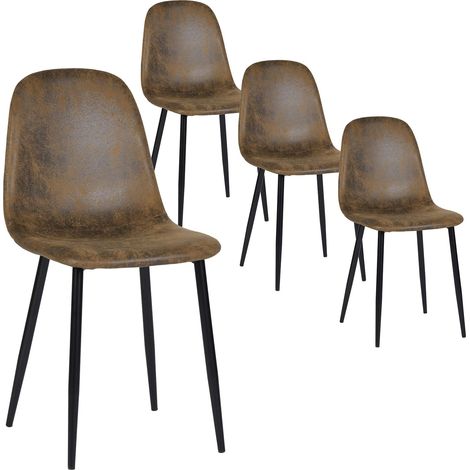 Chaise en Daim Marron 40 x 38,5 x 85 cm (1/5)