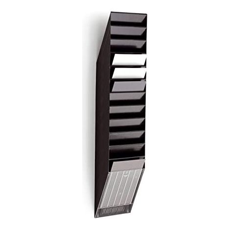 Porta folletos Al1115xAn240xF135mm Núm. De compartimentos 12 A4 alto Poliestireno negro (1/5)