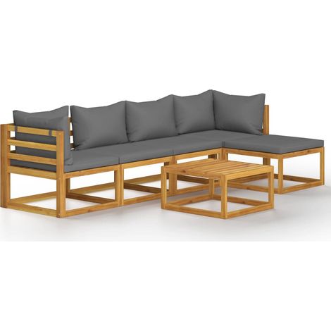 Maison Exclusive - 6-tlg. Garten-Lounge-Set mit Auflagen Massivho