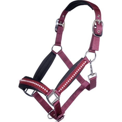 Pony, Gris foncé 9300: Tétine en nylon avec bandeau et nez rembourrés et modèle Berry en strass