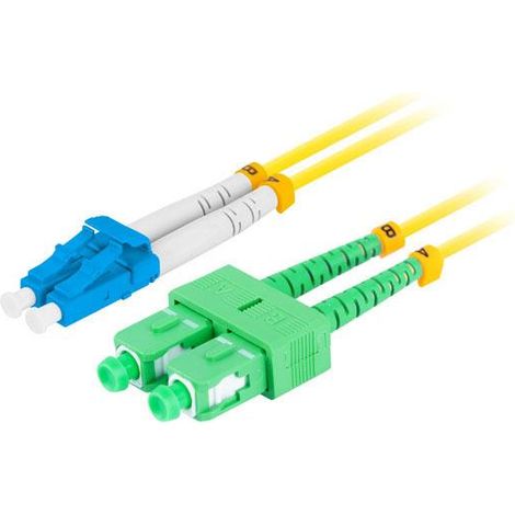 Lanberg SM LC/UPC-SC/APC Duplex 3,0 mm LSZH G657A1 Glasfaser-Patchkabel 2 m Gelb