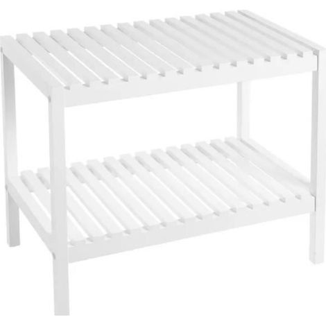 Étagère de rangement en MDF coloris blanc - Longueur 64 x Profondeur 37 x Hauteur 53 cm -JUANIO (1/4)