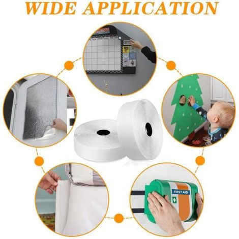 Ruban Adhésif Scratch Auto-agrippant Fesoar – 8 Mètres, Bande Pour Fixation