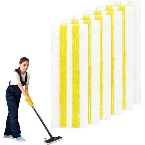 Set di 6 testine per mocio universali compatibili con SC1, SC2, SC3, SC4, SC5, panno di ricambio in microfibra, lavabile, ricambi per tutti i pavimenti (1/5)