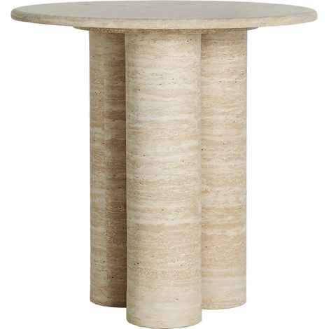 Table d'appoint ronde effet marbre beige - beige (1/4)