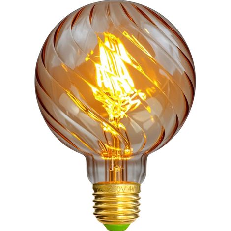 Ampoule LED Vintage Filament Edison 4W Non Dimmable E27 G95 Swirl Doré - Ampoule Décorative Chaleur Glow 220-240V