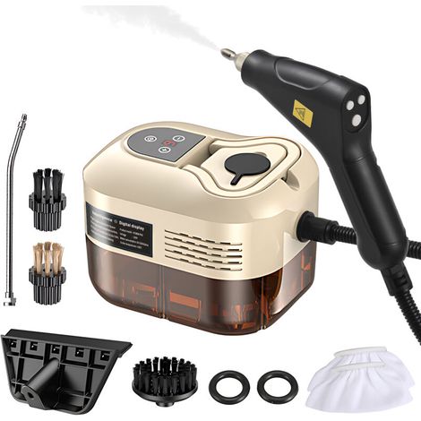 Handheld multi-surface steam cleaner with 6 accessories, touchscreen, 6 adjustable levels, 105℃ / 221℉, portable deep cleaning handle, 1200ml / 40.5oz glass bottle (1/5)