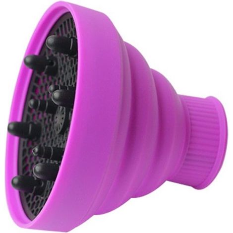 Accessoires pour sèche-cheveux à boucler - Diffuseur pour sèche-cheveux - Boucles réalisées avec un sèche-cheveux - Housse pour sèche-cheveux - Violet - Silicone violet (1/5)