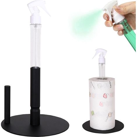 Porte-rouleau de papier toilette avec buse de pulvérisation amovible et base lestée sert également de distributeur d'essuie-mains en papier.-AquaForge (1/5)