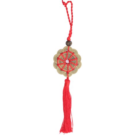 Pièce de Feng Shui Chinoise Porte-Bonheur avec Cordon Rouge, Décoration pour Nouvel An Chinois (1/5)