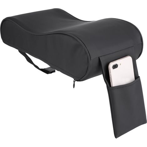 Accoudoir universel en cuir pour voiture, coussin en mousse mémoire, housse avec poche téléphone (1/5)