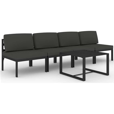 Maison Exclusive - 5-tlg. Garten-Lounge-Set mit Kissen Aluminium (1/5)