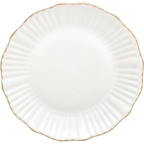 Lot de 6 Assiettes Plates "Daphné" 27cm Blanc (1/4)
