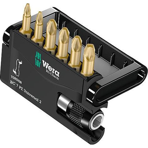 Kit embouts WERA Bit-Check Universal 2 6 pieces PZ avec support universel (1/2)