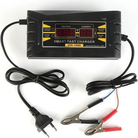 Chargeur batterie rapide intelligent automatique complet pour voiture/moto 12V