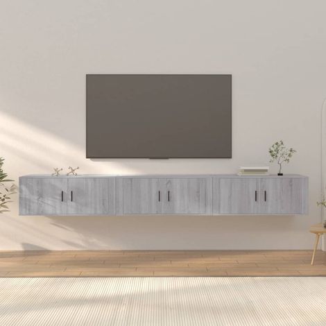 TV-Wandschränke 3 Stk. Grau Sonoma 100x34,5x40 cm (1/5)