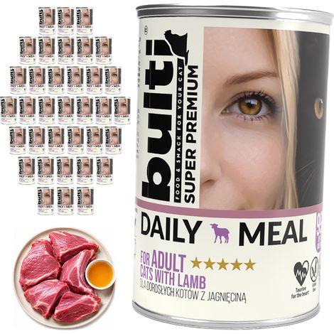 Alimento húmedo para gatos adultos BULTI Daily Meal, sabor cordero, 36 x 400 g (1/2)