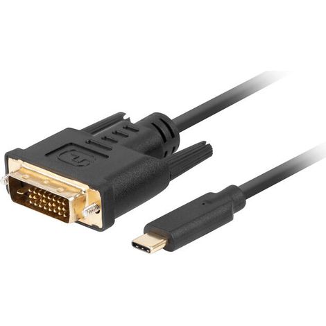 Lanberg CA-CMDV-10CU-0030-BK adaptador de cable de vídeo 3 m USB Tipo C DVI-D Negro (1/3)